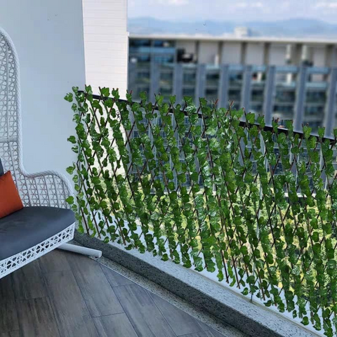 Artificial Greenery Screen Plastic Ivy Plant Fence for Balcony