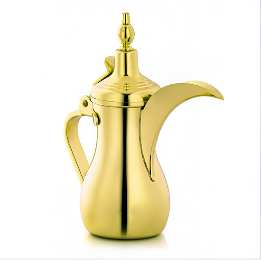 Stainless Steel Dallah Golden Arabic Coffee Pot 32oz