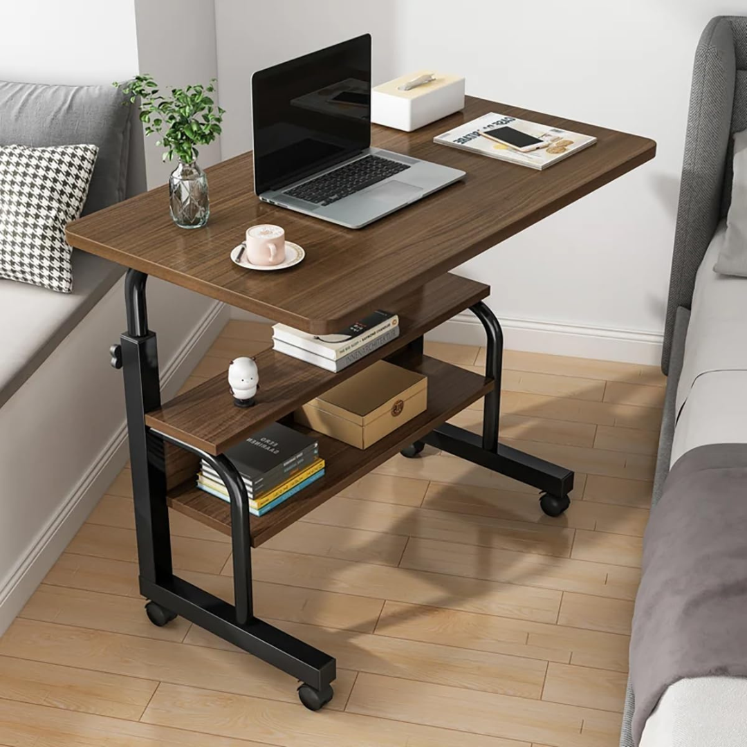 Computer Table Bed Side Bedside Laptop Desk Table with Storage Shelves in Qatar – Qmax Qatar