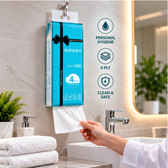 Supsoft 4 Ply Wall Mounted Hanging Bottom Pull Tissue Paper, Pack of 1500