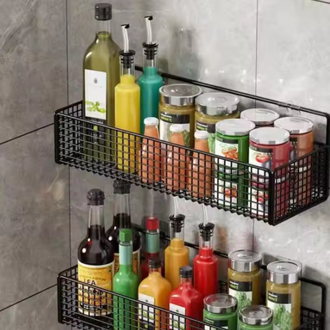 Wall Mounted No Drilling Metal Organizer Basket