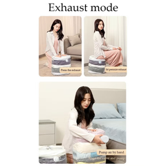 Reusable Self Compression Vacuum Storage Bag for Clothes, No Pump Needed
