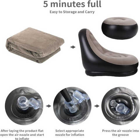 Inflatable Air Sofa Lounge Chair with Footrest