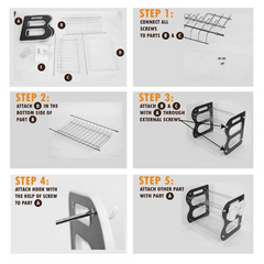 2 Tier Steel Chrome Plated Durable Dish Drainer Rack