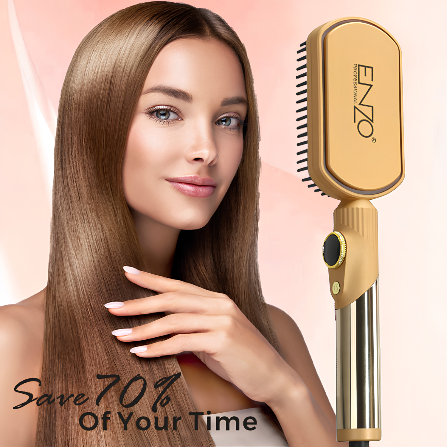 Enzo Professional EN-4002 Keratin Nano Ions Hair Straightener Brush