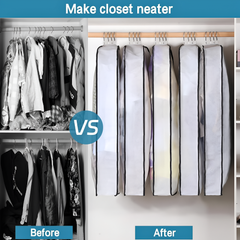 Hanging Garment Bag for Clothes, Dustproof Transparent Cover for Wardrobe