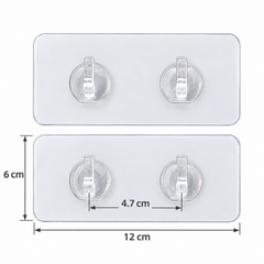Clear Adhesive Double Hook Wall Strips