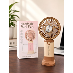 Handheld Mini Fan With Mobile Phone Bracket Beige