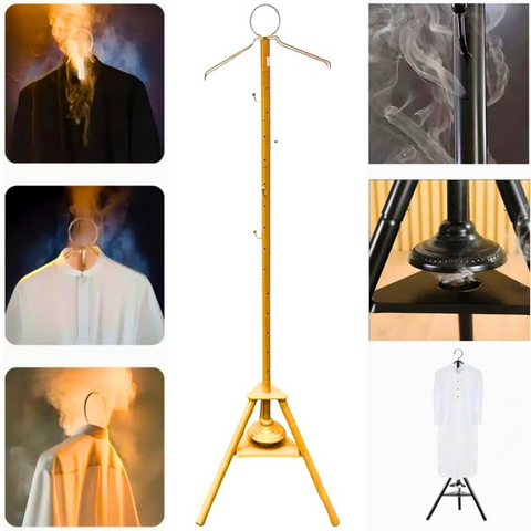 Vertical Clothes Hanging Garment Steamer Stand with Incense Burner