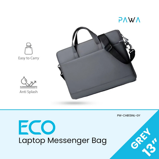 Pawa ECO Laptop Messenger Bag Grey 13 Inch