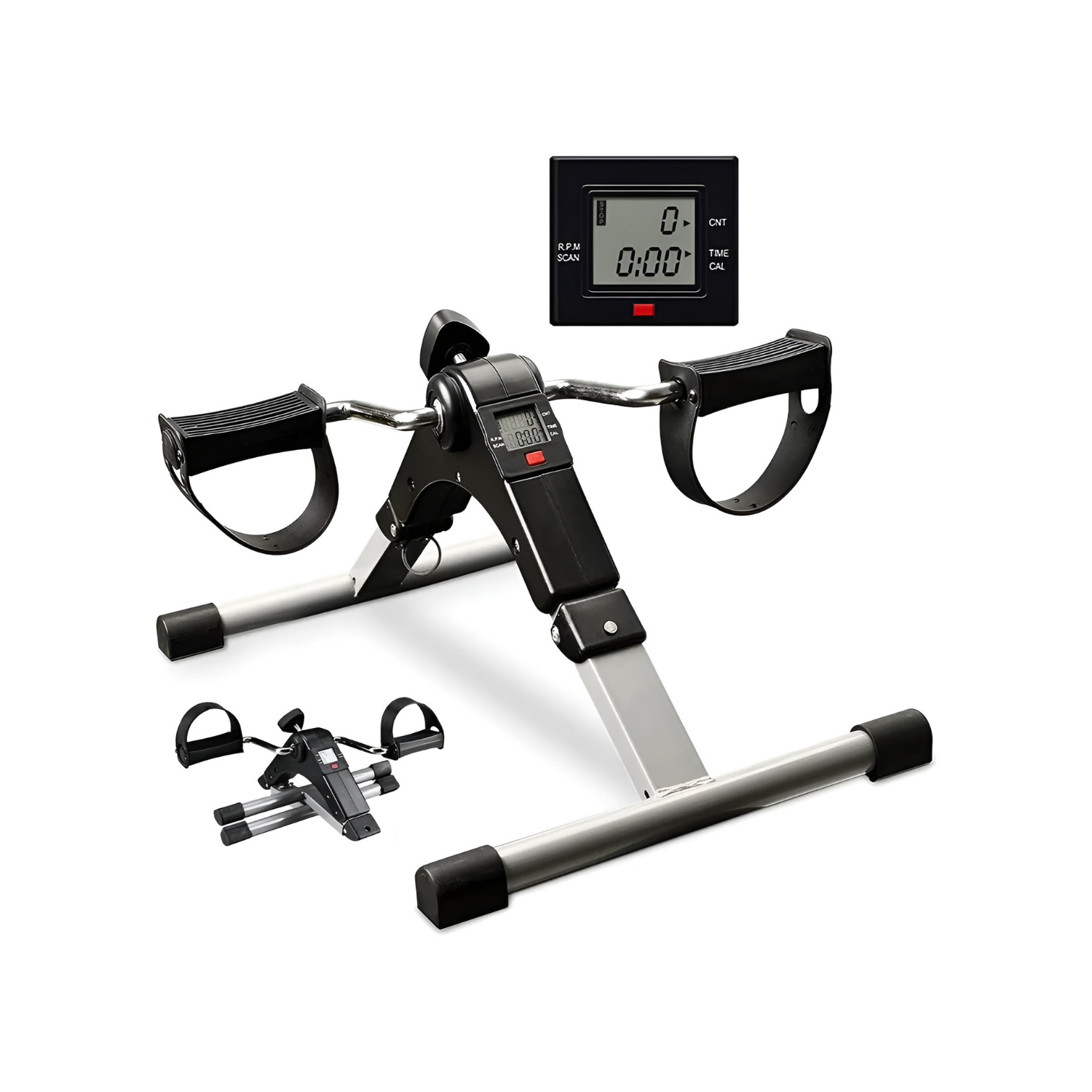 Pedal Exerciser for Arms & Legs, Foldable Mini Exercise Bike with LCD Display