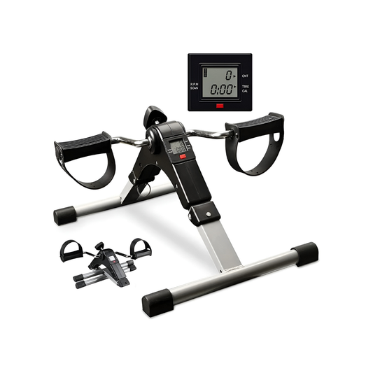 Pedal Exerciser for Arms & Legs, Foldable Mini Exercise Bike with LCD Display