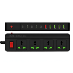 Heatz ZC618 Power Plug 3000W with 4 Power Sockets, 5 USB, 5 Type-C Fast Charging Extension Plug