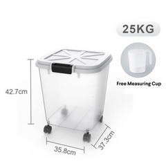 Airtight Rice Storage Container, Grain Storage Box, Rice Bucket for Kitchen