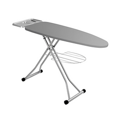 Folding Ironing Board with Iron Rest, Height Adjustment, Wire Holder and Storage Tray