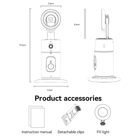 Yesido Wireless 360° Auto Face Tracking Stabilizer Tripod - Al Cloud Eye Tracking Device