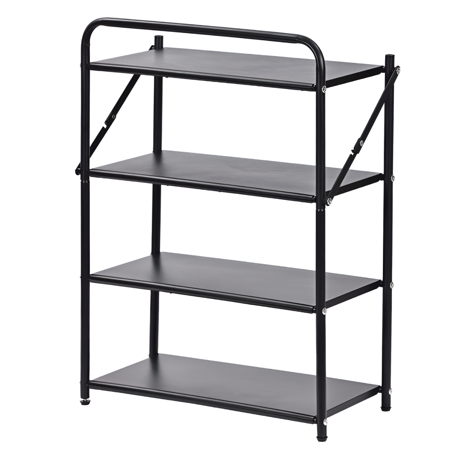 4 Tier Folding Space Saving Metal Shoe Rack Organizer