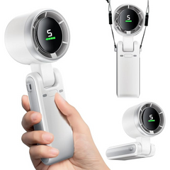 Portable Handheld Mini Fan, USB Rechargeable 5 Speed Personal Folding Fan