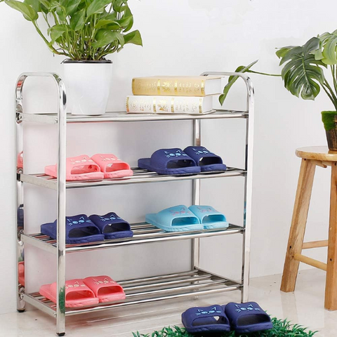 4 Layer Stainless Steel Shoe Rack