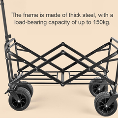 150Kg Capacity Heavy Duty Folding Collapsible Wagon Trolley Cart for Picnic and Outdoor Camping