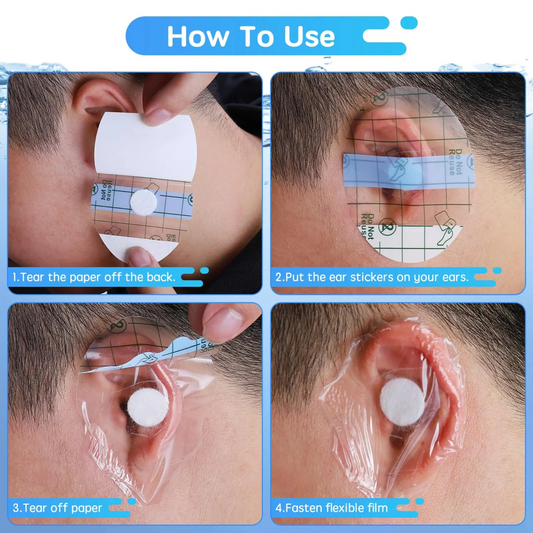 Disposable Waterproof Ear Protection Stickers for Kids and Adults (Pack of 20 Pieces)