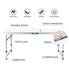 Mini Folding Aluminium Table for Outdoor, Picnic, Camping, Beach, Backyard