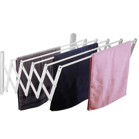 Wall Mounted Foldable Clothes Drying Rack, Extendable Laundry Hanger