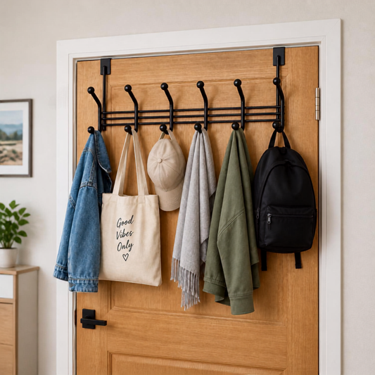 12 Hooks Over the Door Back Clothes Hanger