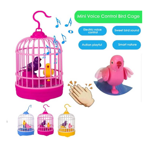 Kids Funny Talking Bird in Cage Toy