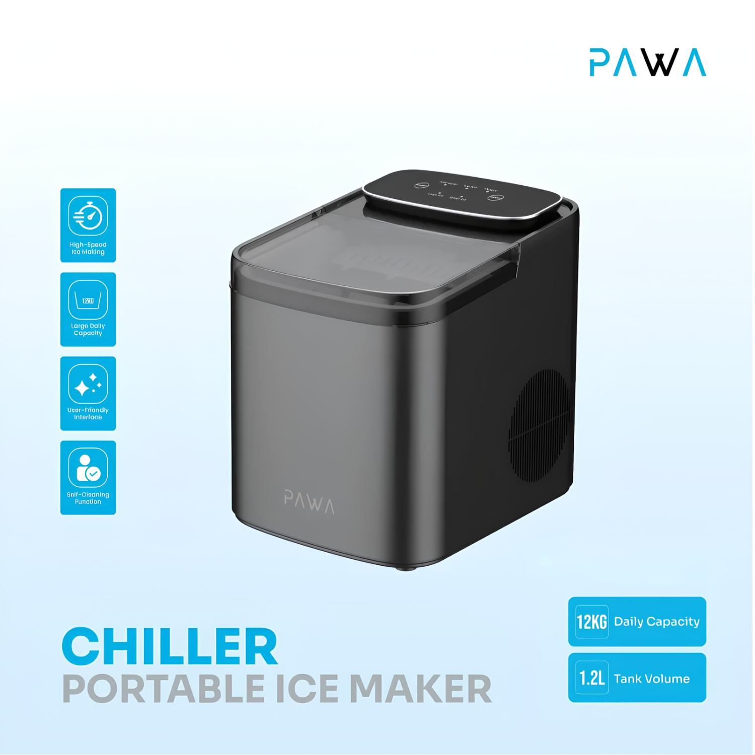 PAWA Chiller Portable Ice Maker 12kg Daily Capacity