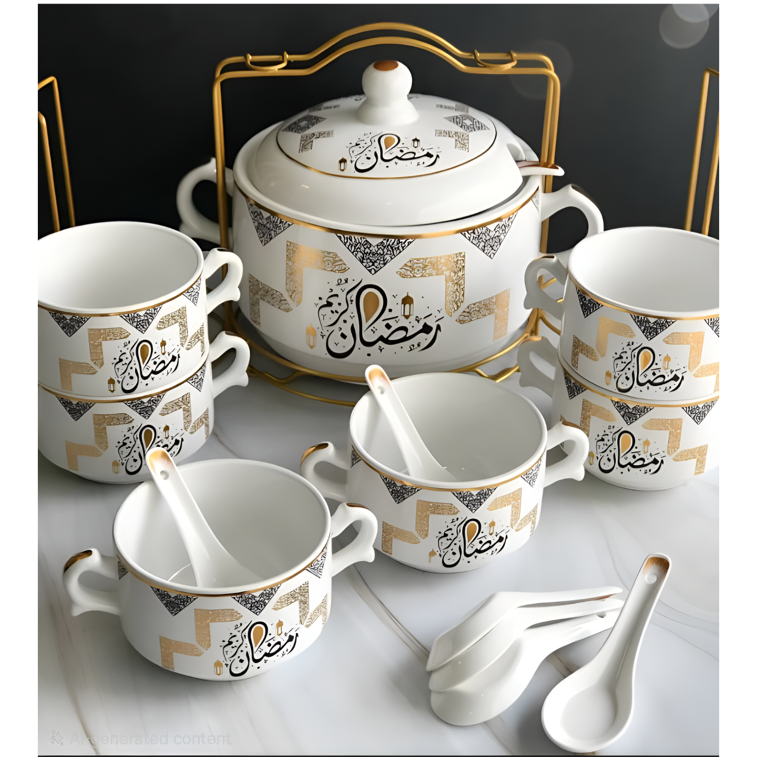 15 Pcs Ramadan Special Soup Set with Stand