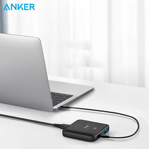 شاحن Anker PowerPort Atom III Slim (4 منافذ) 63 وات 2PD + 2 IQ - أسود 