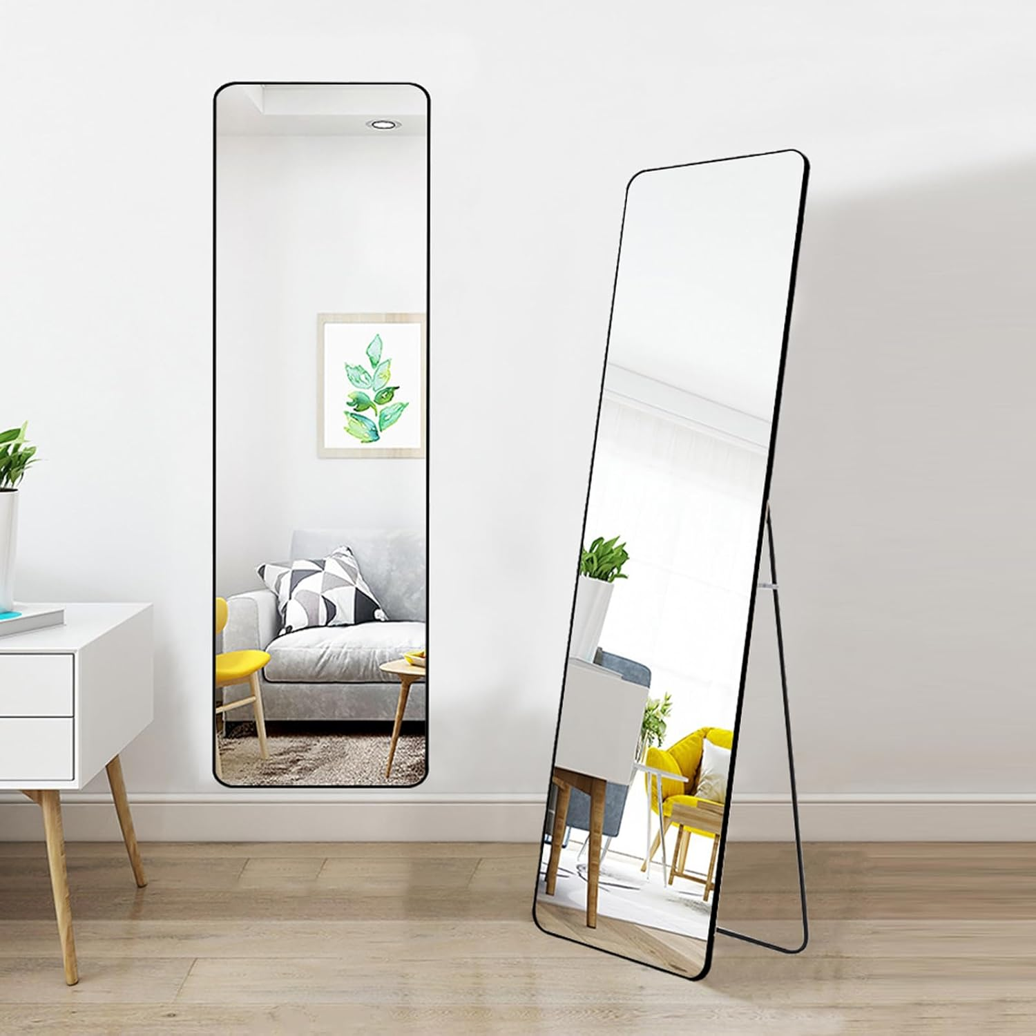 Rectangular Floor Standing Mirror with Stand