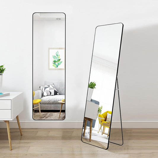 Rectangular Floor Standing Mirror with Stand