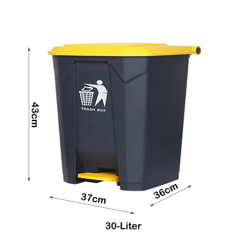 30 Liter Garbage Bin Trash Can with Lid & Foot Pedal