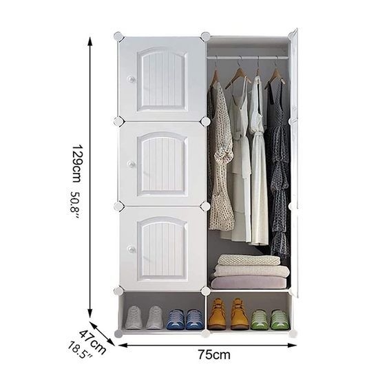 10 Cubes DIY Combination Wardrobe Cabinet with Shoe Storage Rack