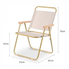 Folding Outdoor Backrest Chair, Kermit Chair for Camping, Fishing, BBQ, Beach, Picnic Beige