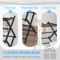 Foldable Multi Tier Clothes Drying Stand for Easy Everyday Laundry