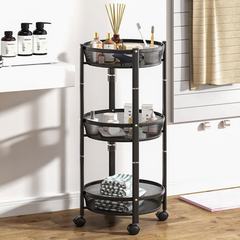 3 Layer Collapsible Folding Vegetables and Fruits Storage Rack Basket with Wheels