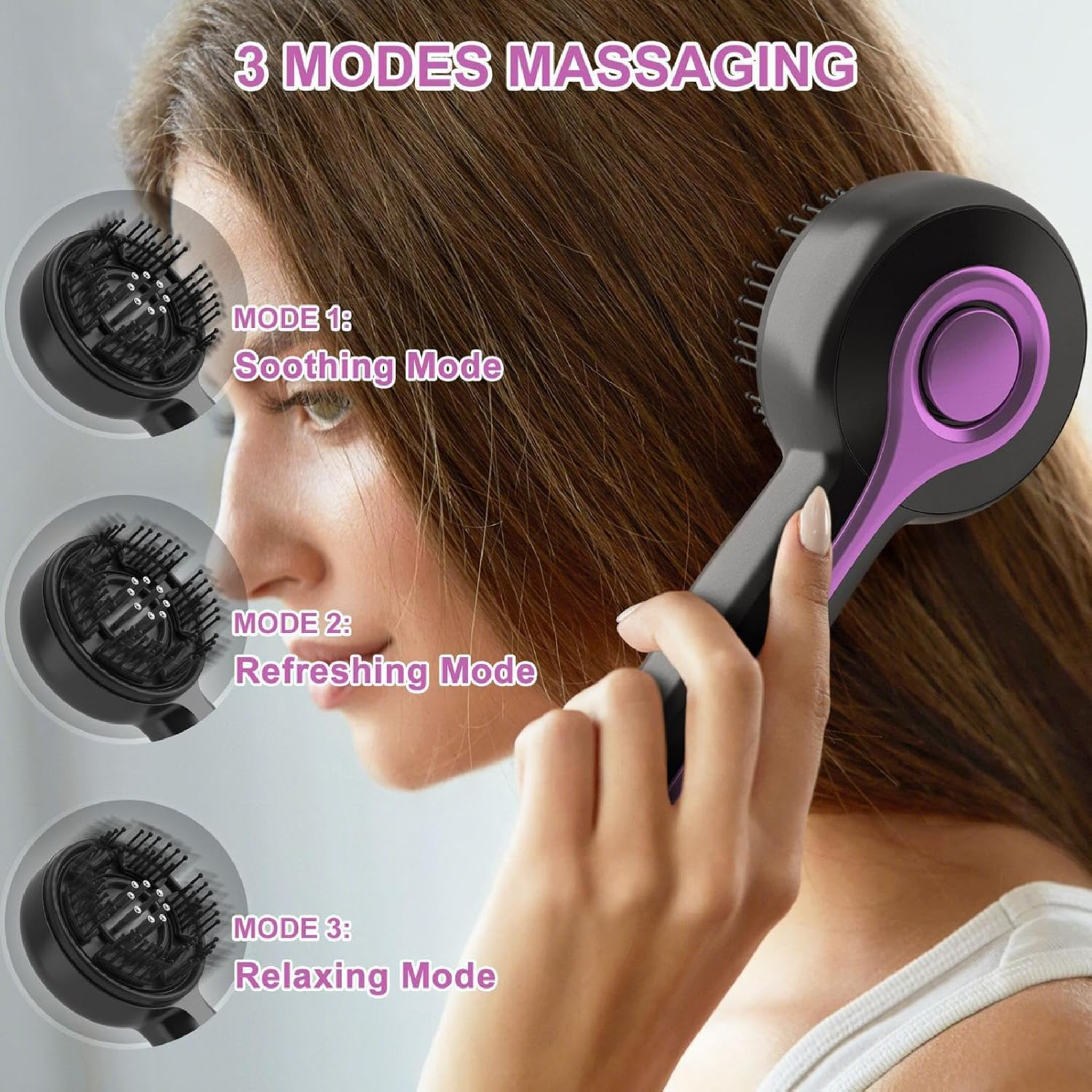 Wireless USB Rechargeable Scalp Massager Comb with Oil Applicator