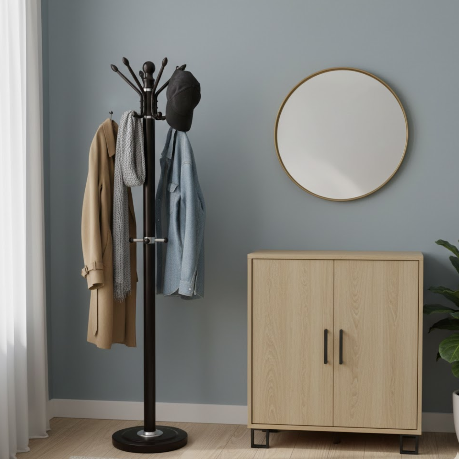 Standing Coat Hanger with Hanging Hooks