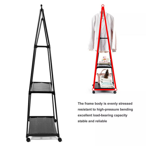 Stainless Steel Triangular Garment Rack with Coat Hanger