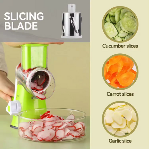 Manual Vegetable Cutter - Rotary Vegetable Slicer Shredder Chopper Machine