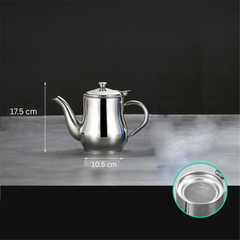 Stainless Steel Tea Pot with Filter, Oil Strainer Storage Container for Home Kitchen