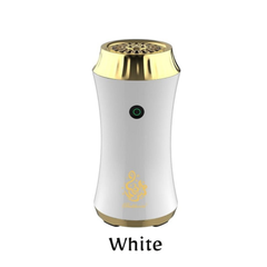 Portable Electric Bakhoor Burner 37006, USB Rechargeable Incense Burner White + Gold