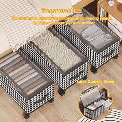 Under Bed Storage Box with Wheels and Lid for Home Organization Use