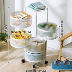 Multi Layer Rotating Round Shaped Kitchen Storage Organizer Rack