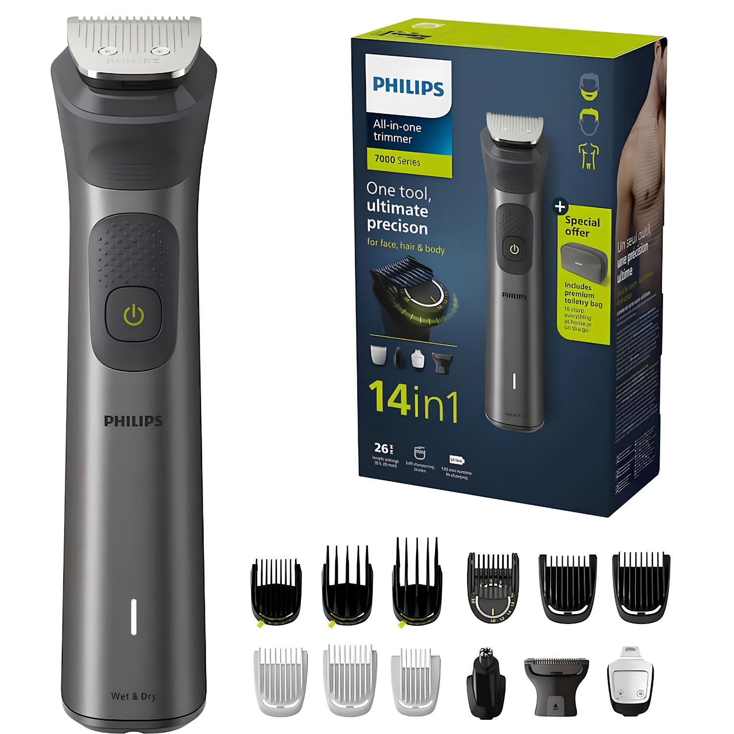 Philips All in &nbsp;One Trimmer 7000 Series 14 in 1 Face, Hair and Body Grooming Kit MG7940/75