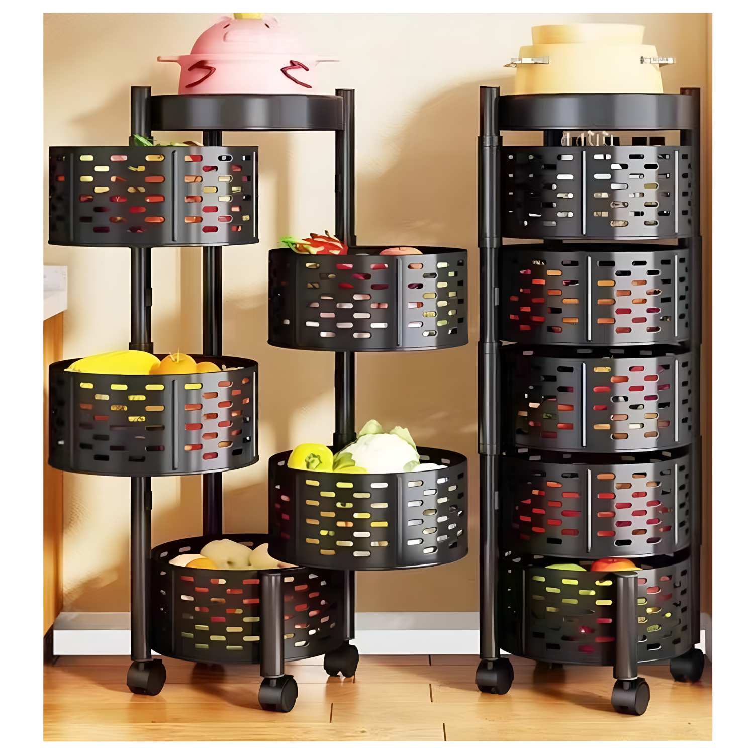 5 Tier Rotating Storage Organizer Rack for Kitchen