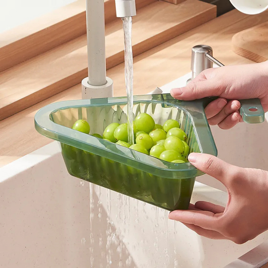 Telescopic Kitchen Sink Drain Basket, Hanging Strainer Rack Fruit Vegetable Washing Basket